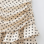 Women's Ruffled Chiffon Mini Skirt with Polka Dot Print