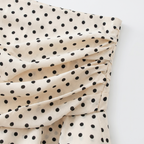 Women's Ruffled Chiffon Mini Skirt with Polka Dot Print