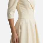 Women's Satin Fit-and-Flare Midi Dress with Side Pockets