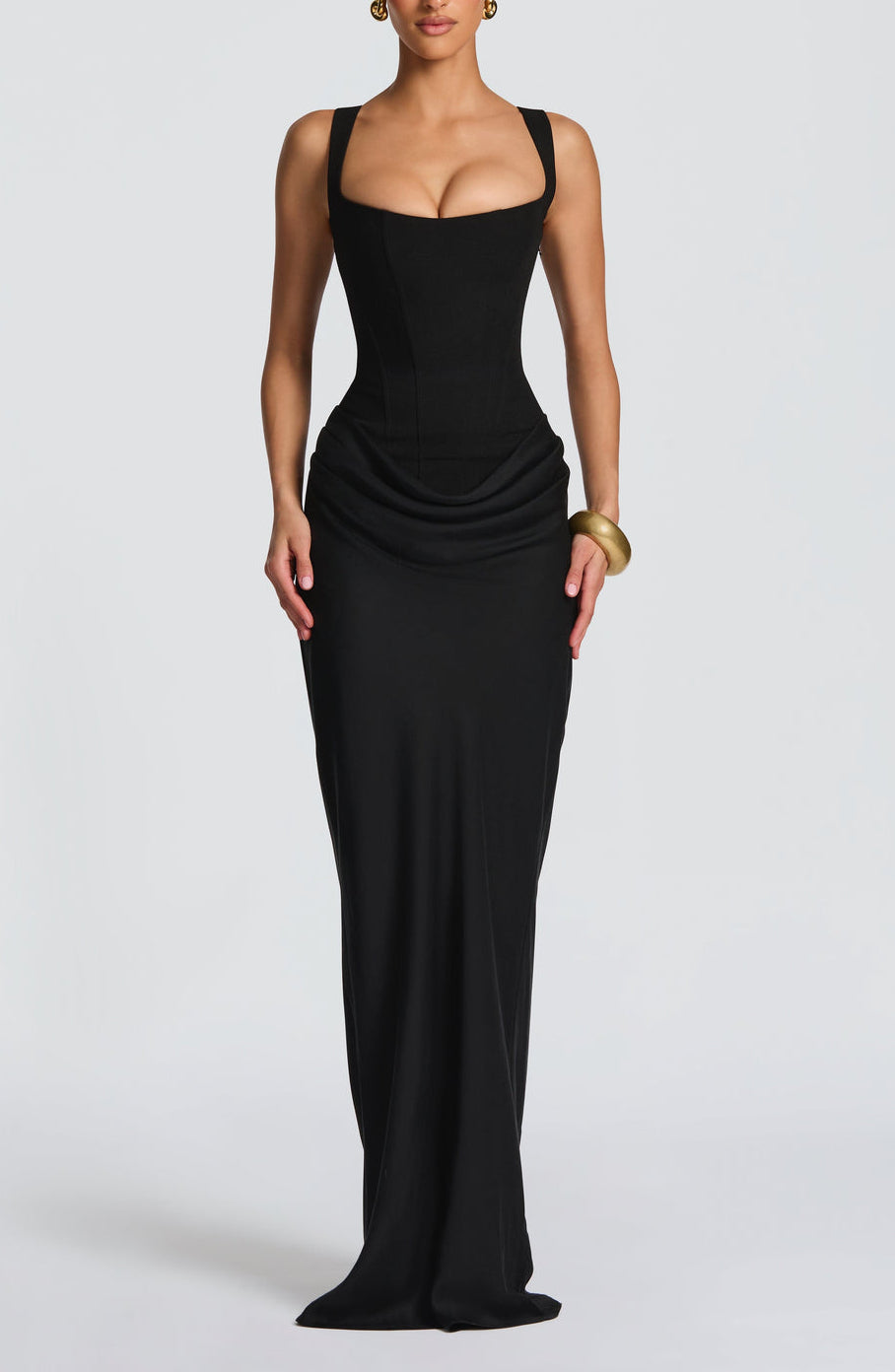 Women's Satin Maxi Dress with Adjustable Spaghetti Straps