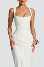 Women's Satin Maxi Dress with Adjustable Spaghetti Straps