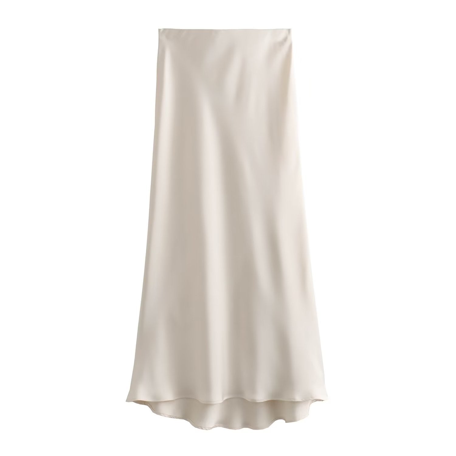 Women's High-Waist Satin Midi Skirt