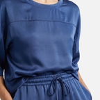 Women's Relaxed Satin Cargo Set with Drawstring Pants