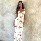 White Sleeveless Maxi Dress with Fixed Straps