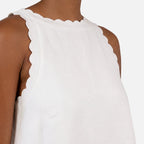 Women's Sleeveless Mini Dress with Scalloped Trim