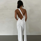White Floral Lace Maxi Dress with Long Sleeves