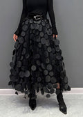 Women's A-Line Tulle Skirt with Circular Appliques