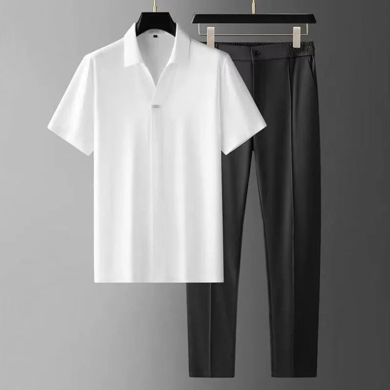 Men's Relaxed Two-Piece Set with Straight-Leg Trousers