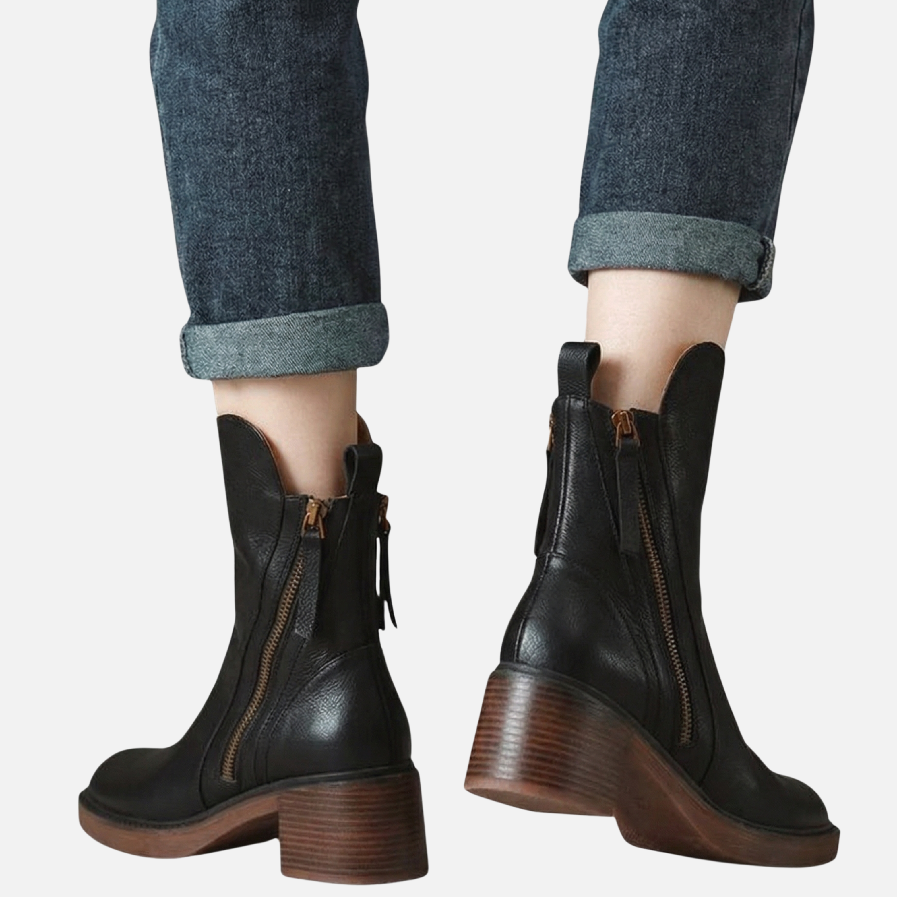 Women's Side-Zip Ankle Boots with Block Heel