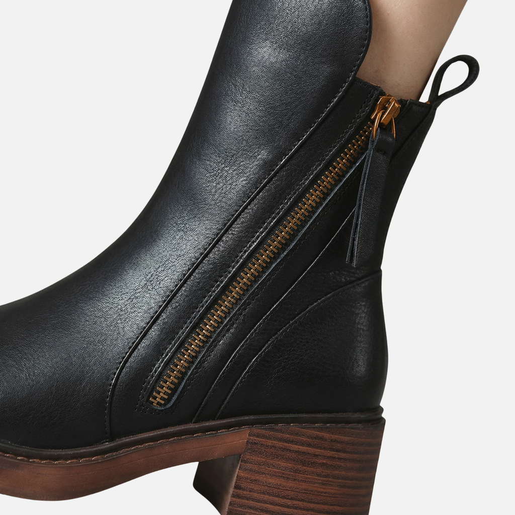 Women's Side-Zip Ankle Boots with Block Heel