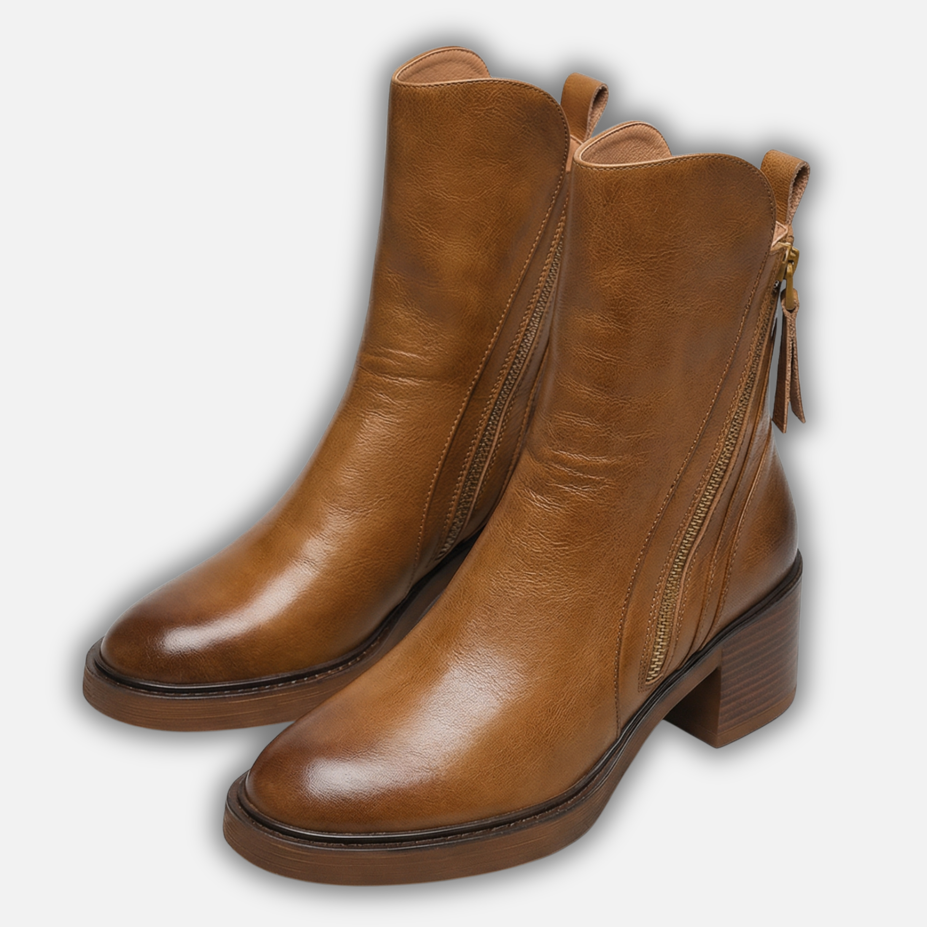 Women's Side-Zip Ankle Boots with Block Heel
