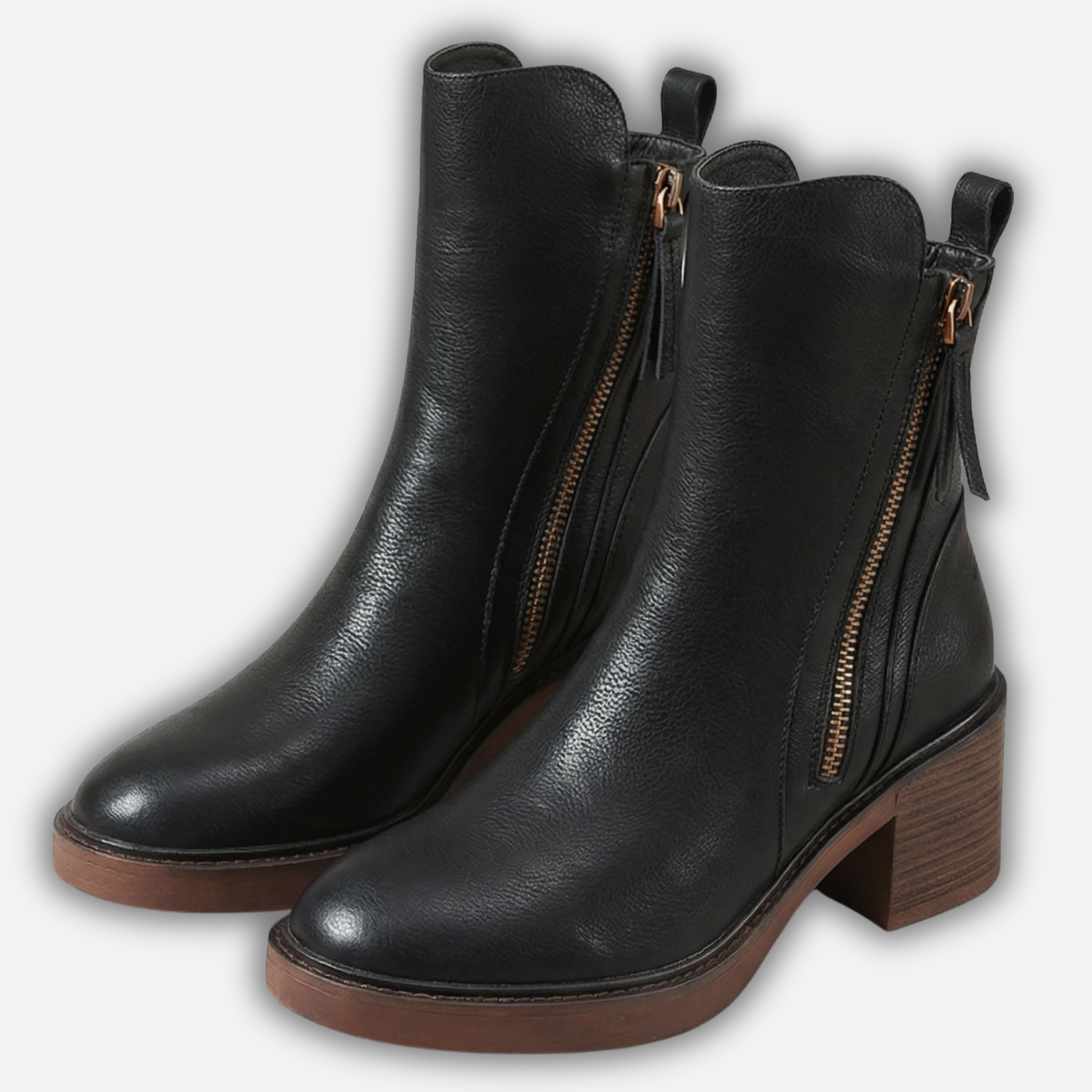Women's Side-Zip Ankle Boots with Block Heel