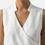 Women's Sleeveless V-Neck Wrap-Front Top