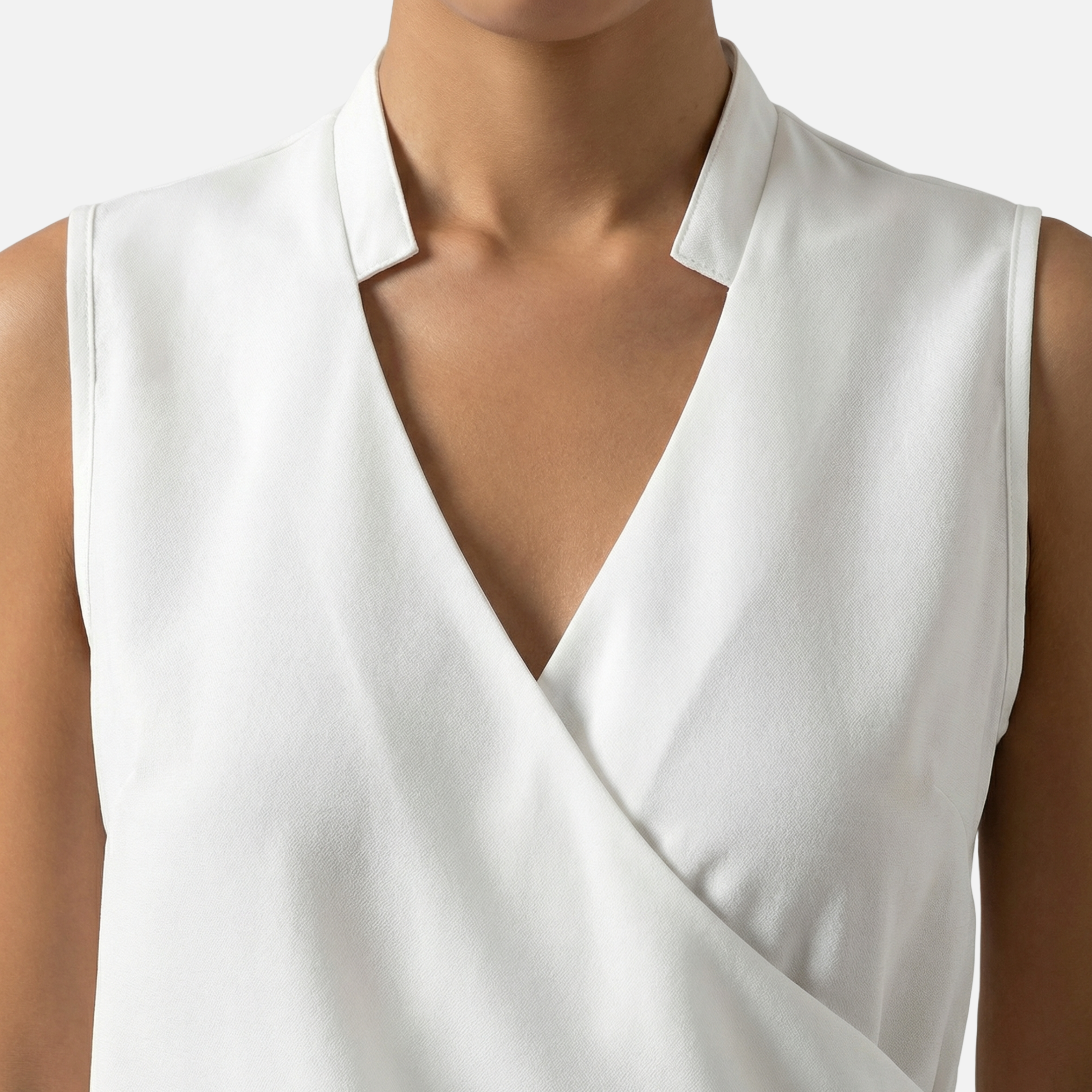 Women's Sleeveless V-Neck Wrap-Front Top