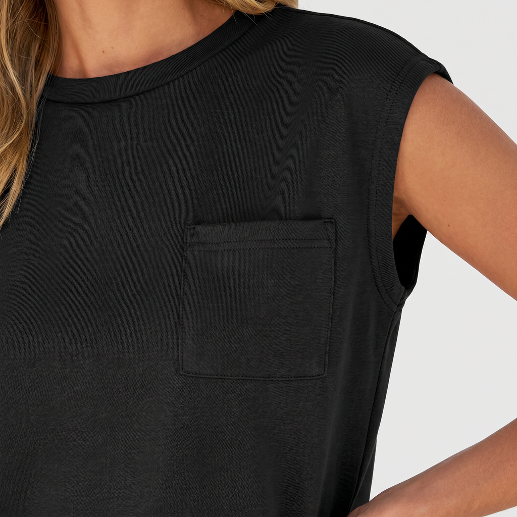 Women's Sleeveless Knit Two-Piece Lounge Set with Drawstring Waist