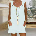 Women's Sleeveless V-Neck Tunic Top and Shorts Set with O-Ring Straps