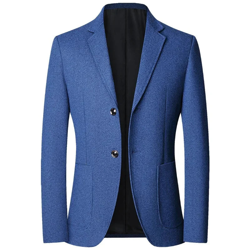 Men's Slim-Fit Textured Blazer with Patch Pockets