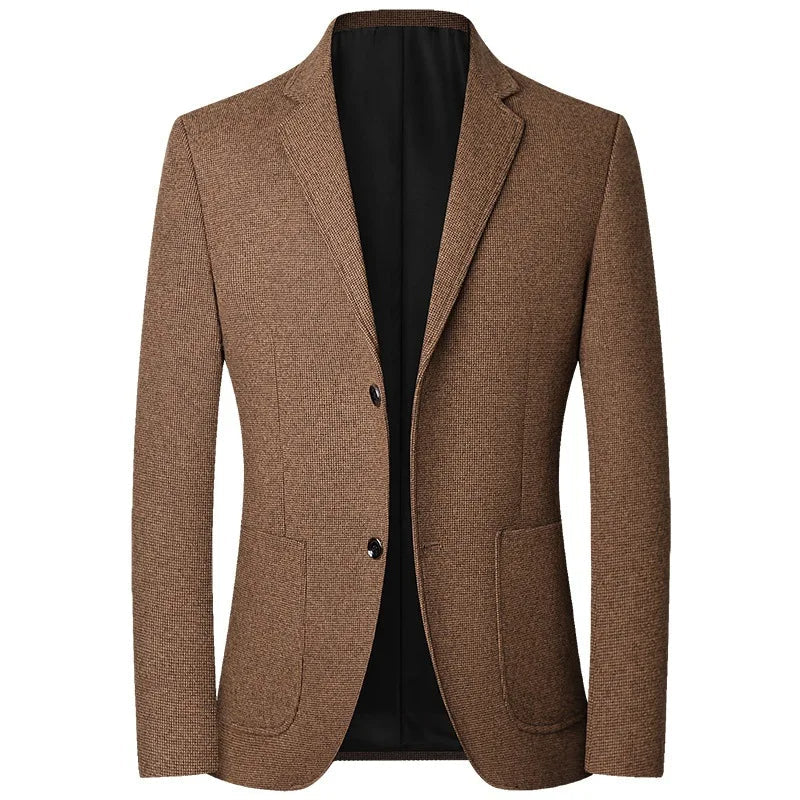 Men's Slim-Fit Textured Blazer with Patch Pockets