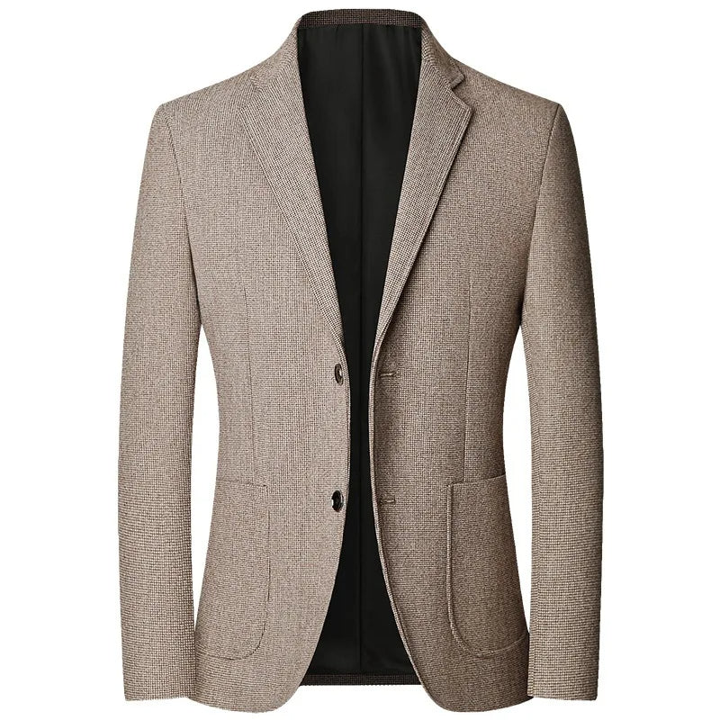 Men's Slim-Fit Textured Blazer with Patch Pockets