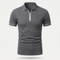 Men's Slim Fit Knit Polo with Quarter-Zip