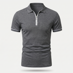 Men's Slim Fit Knit Polo with Quarter-Zip