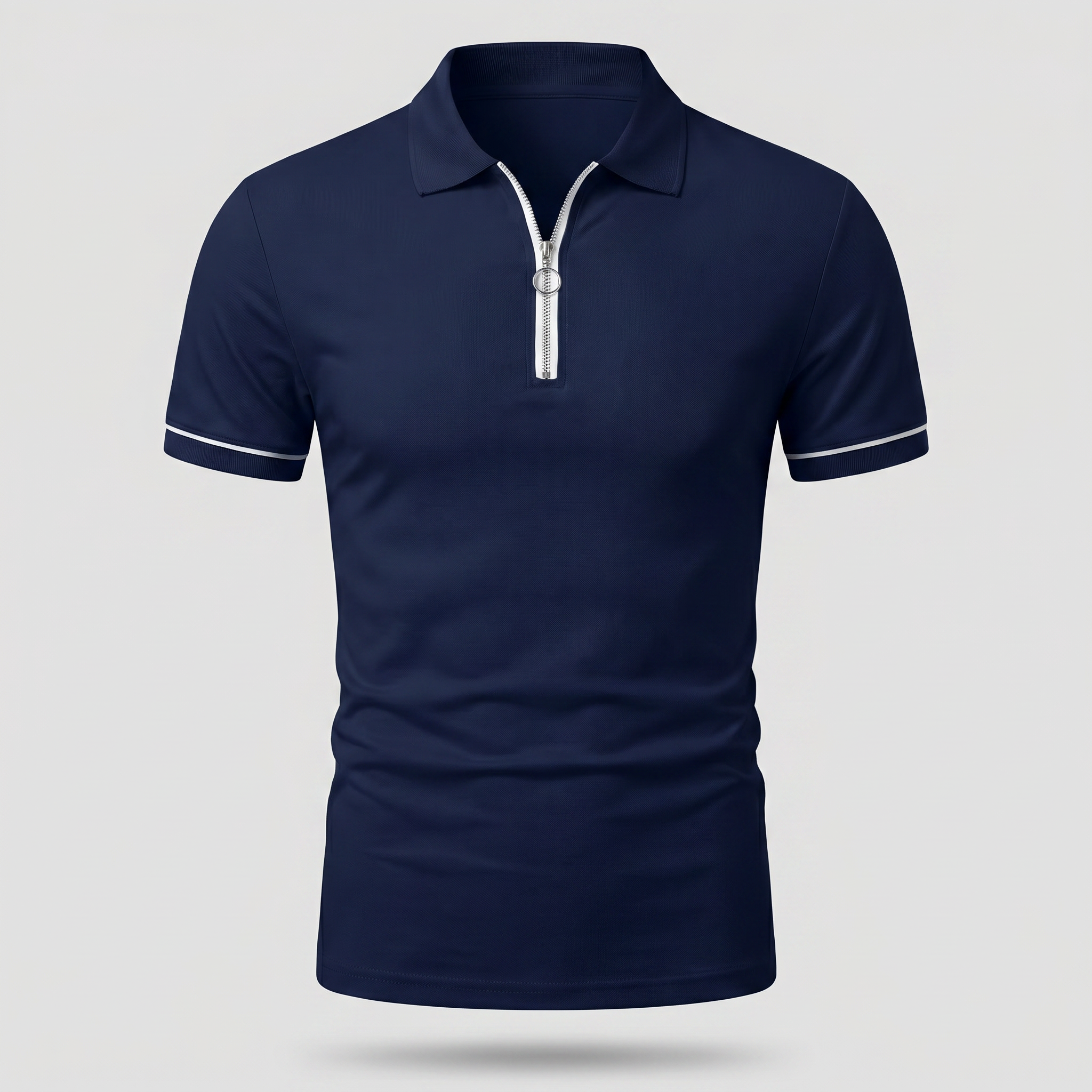 Men's Slim Fit Knit Polo with Quarter-Zip
