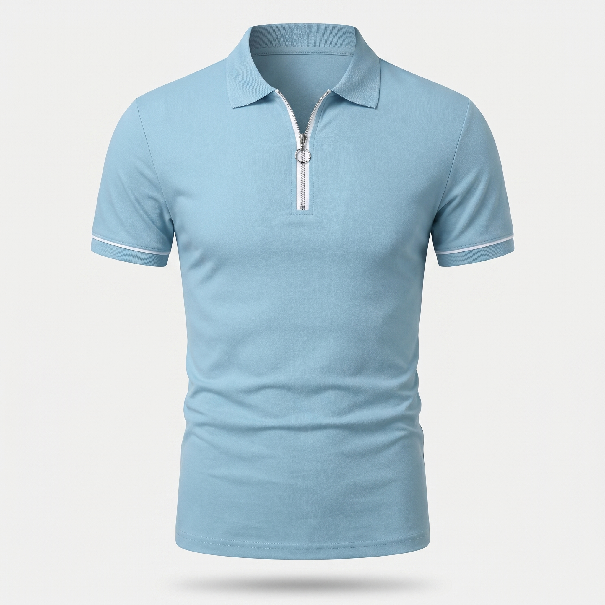 Men's Slim Fit Knit Polo with Quarter-Zip