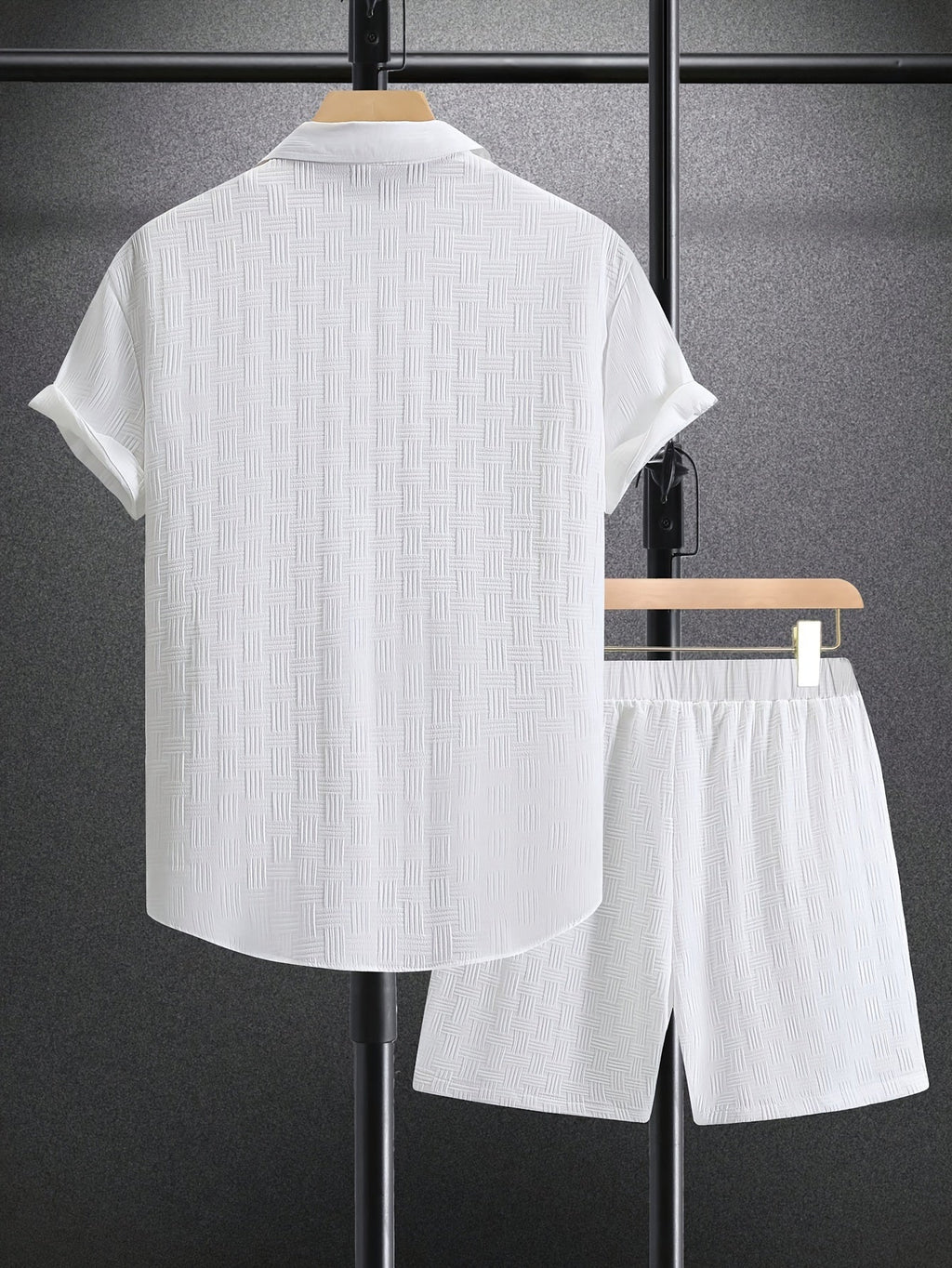 Men's Slim Fit Co-Ord Set with Geometric Pattern