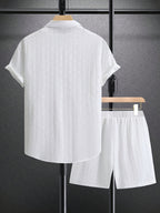 Men's Slim Fit Co-Ord Set with Geometric Pattern