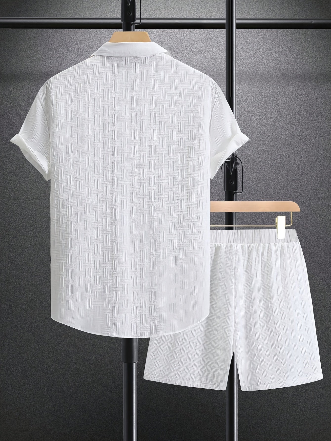 Men's Slim Fit Co-Ord Set with Geometric Pattern