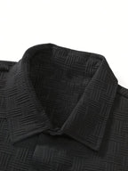 Men's Slim Fit Co-Ord Set with Geometric Pattern