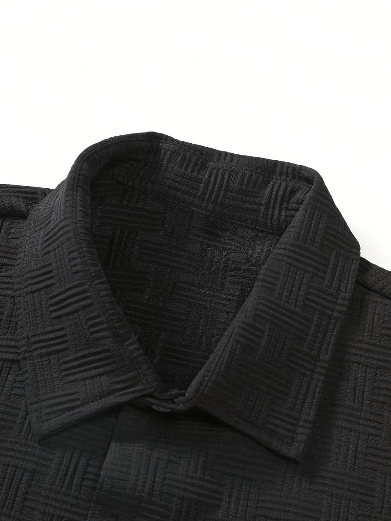Men's Slim Fit Co-Ord Set with Geometric Pattern
