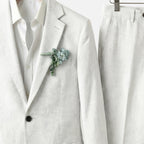Men's Slim Fit Three-Piece Suit with Notch Lapels