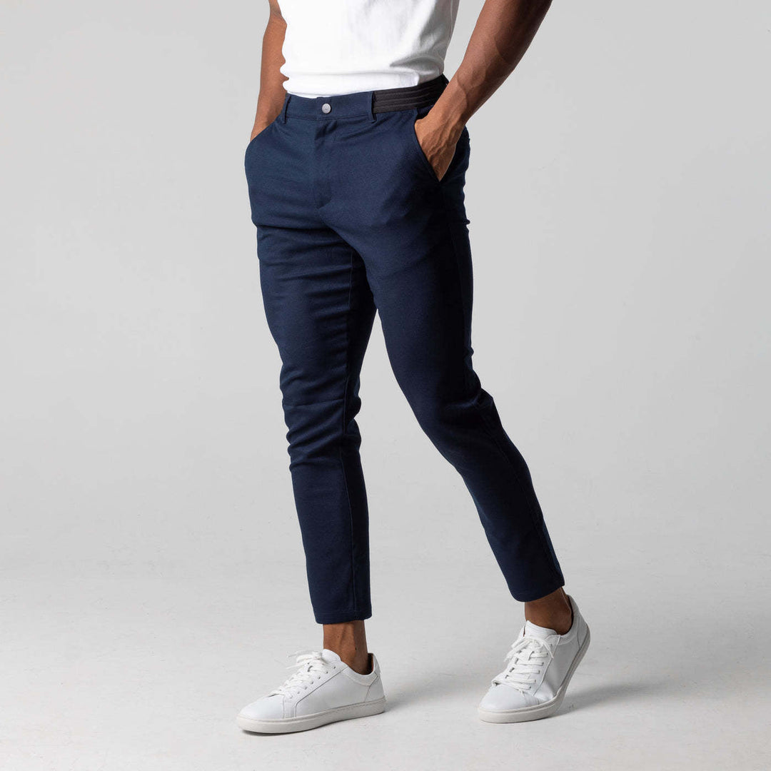 Men's Slim Stretch Casual Trousers with Lightweight Feel
