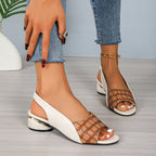 Women's Gator Print Slingback Sandals with Block Heel