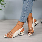Women's Gator Print Slingback Sandals with Block Heel