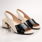 Women's Gator Print Slingback Sandals with Block Heel