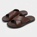 Men's Slip-On Criss-Cross Sandals with Textured Upper