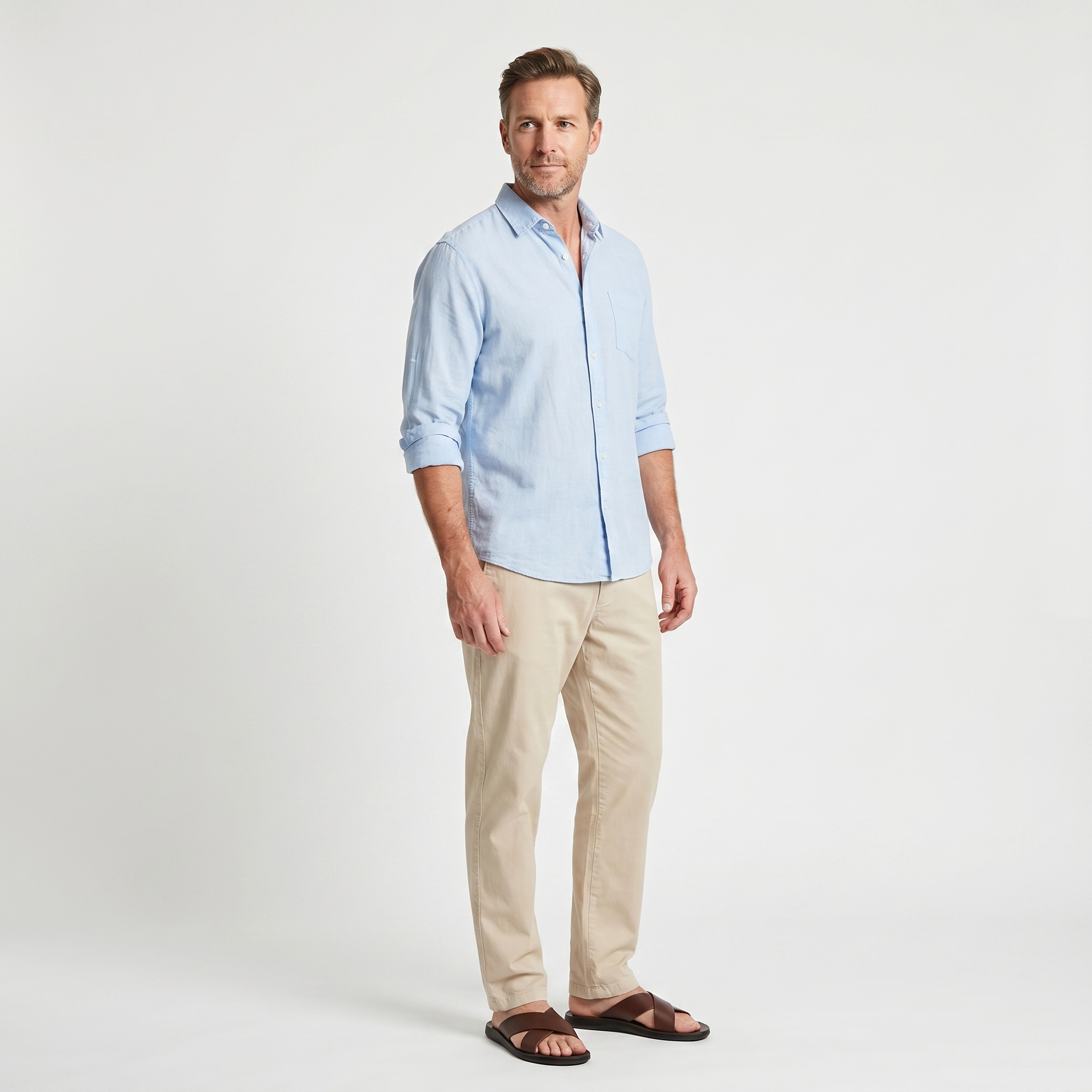 Men's Slip-On Criss-Cross Sandals with Textured Upper