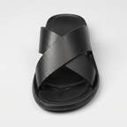 Men's Slip-On Criss-Cross Sandals with Textured Upper