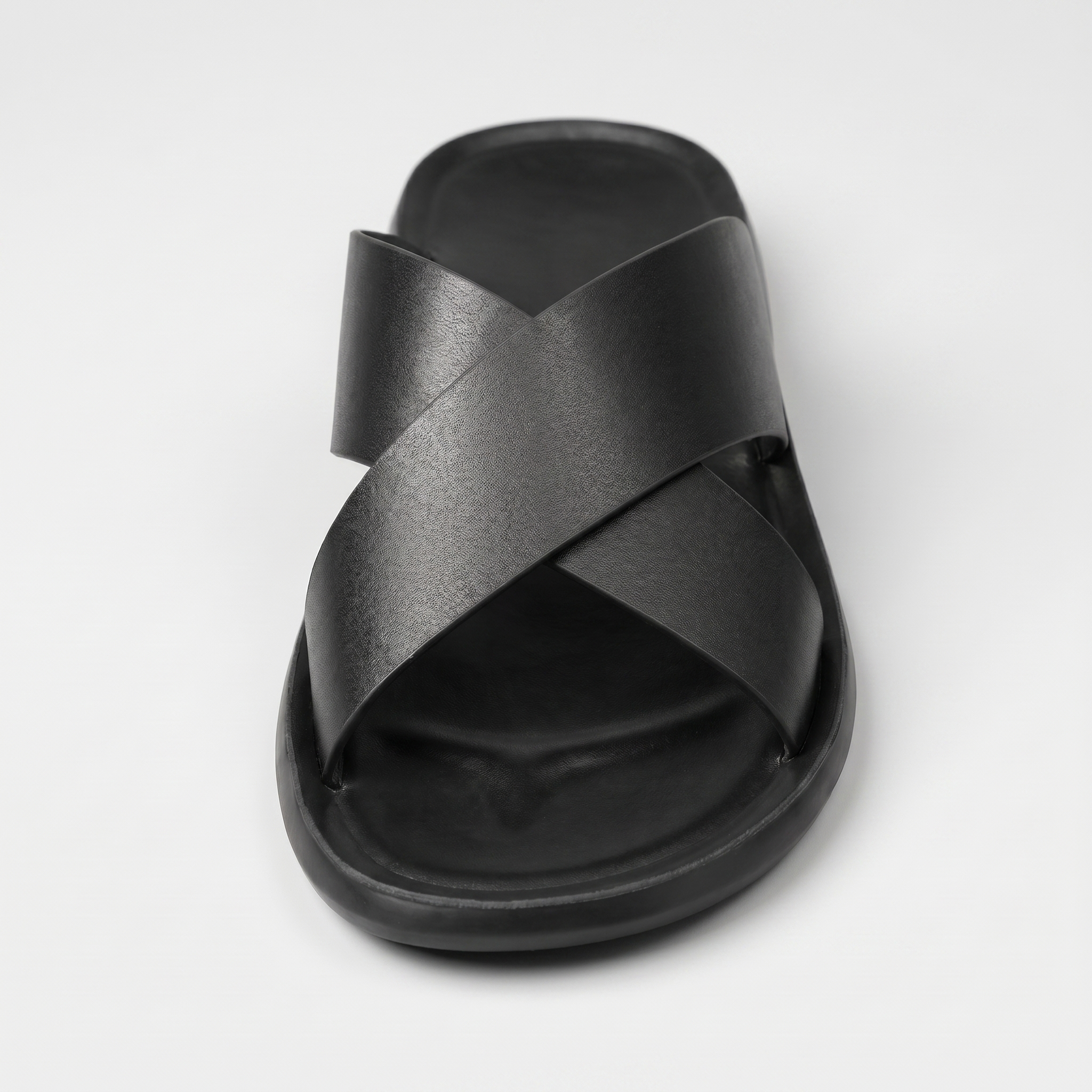 Men's Slip-On Criss-Cross Sandals with Textured Upper
