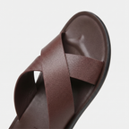 Men's Slip-On Criss-Cross Sandals with Textured Upper