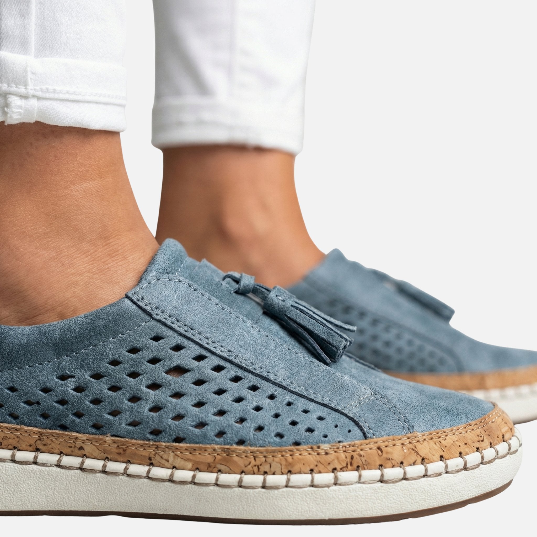 Women's Slip-On Sneakers with Perforated Detail