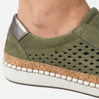 Women's Slip-On Sneakers with Perforated Detail