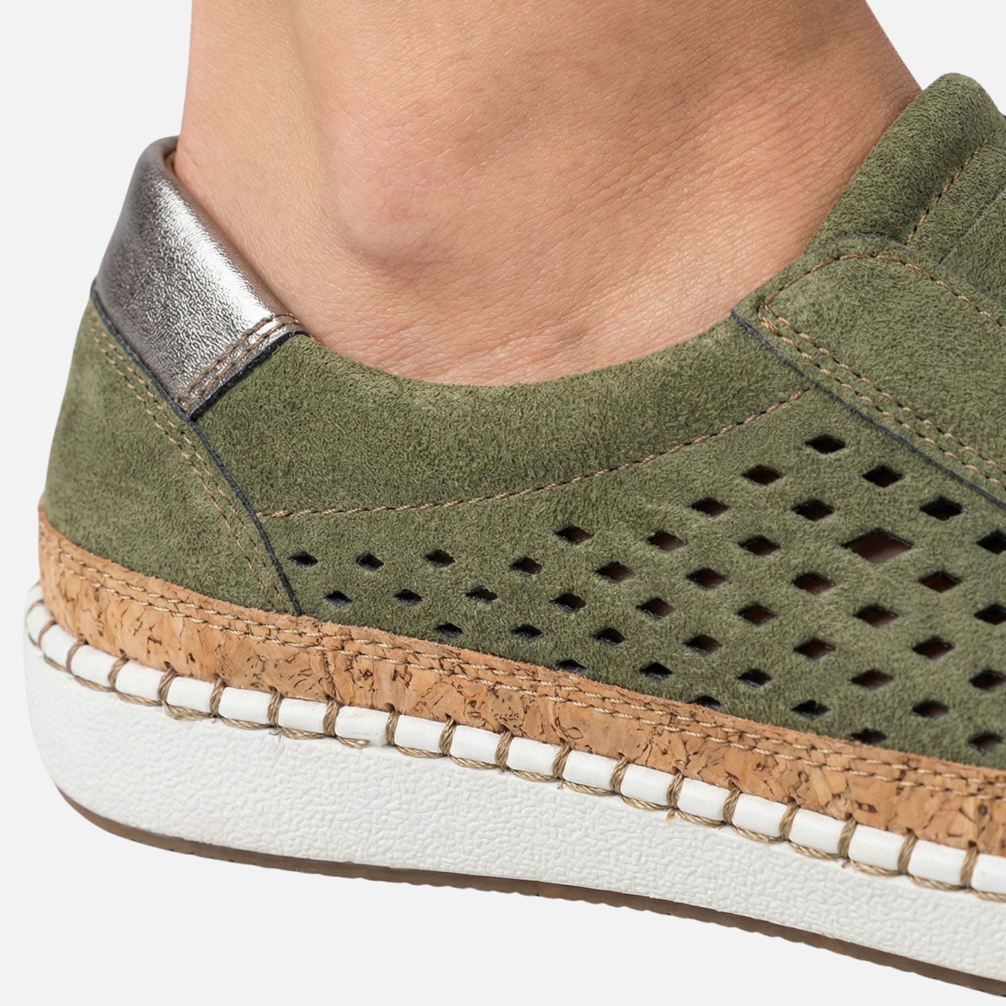 Women's Slip-On Sneakers with Perforated Detail