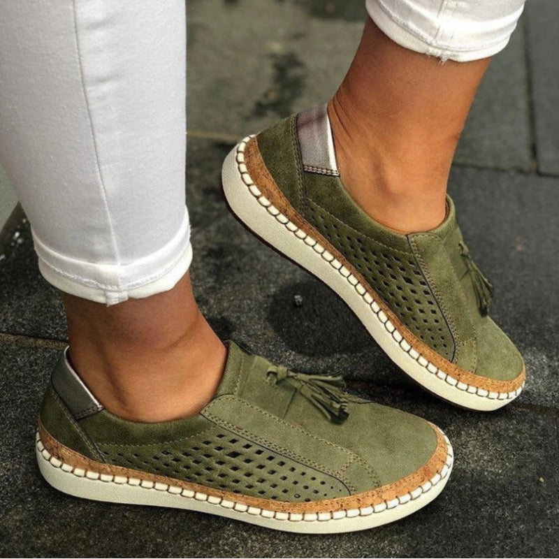 Women's Slip-On Sneakers with Perforated Detail