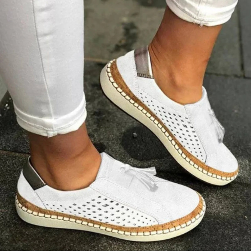 Women's Slip-On Sneakers with Perforated Detail