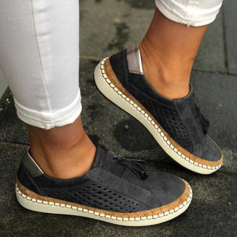 Women's Slip-On Sneakers with Perforated Detail