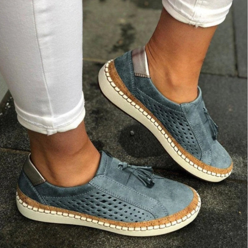 Women's Slip-On Sneakers with Perforated Detail