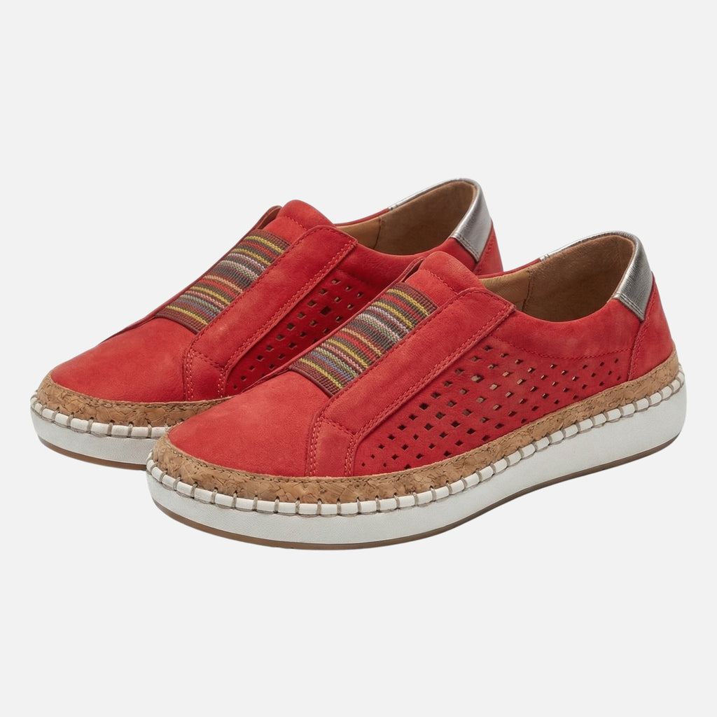 Women's Slip-On Suede Sneakers with Platform Sole